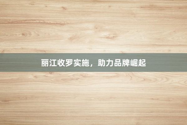 丽江收罗实施，助力品牌崛起